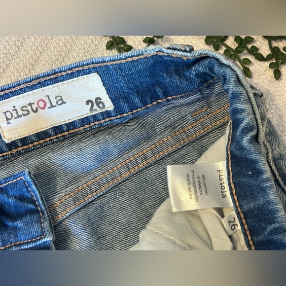 Pistola High Rise Button Fly Loose Fit Destructed Jeans Size 26 - Picture 5 of 9